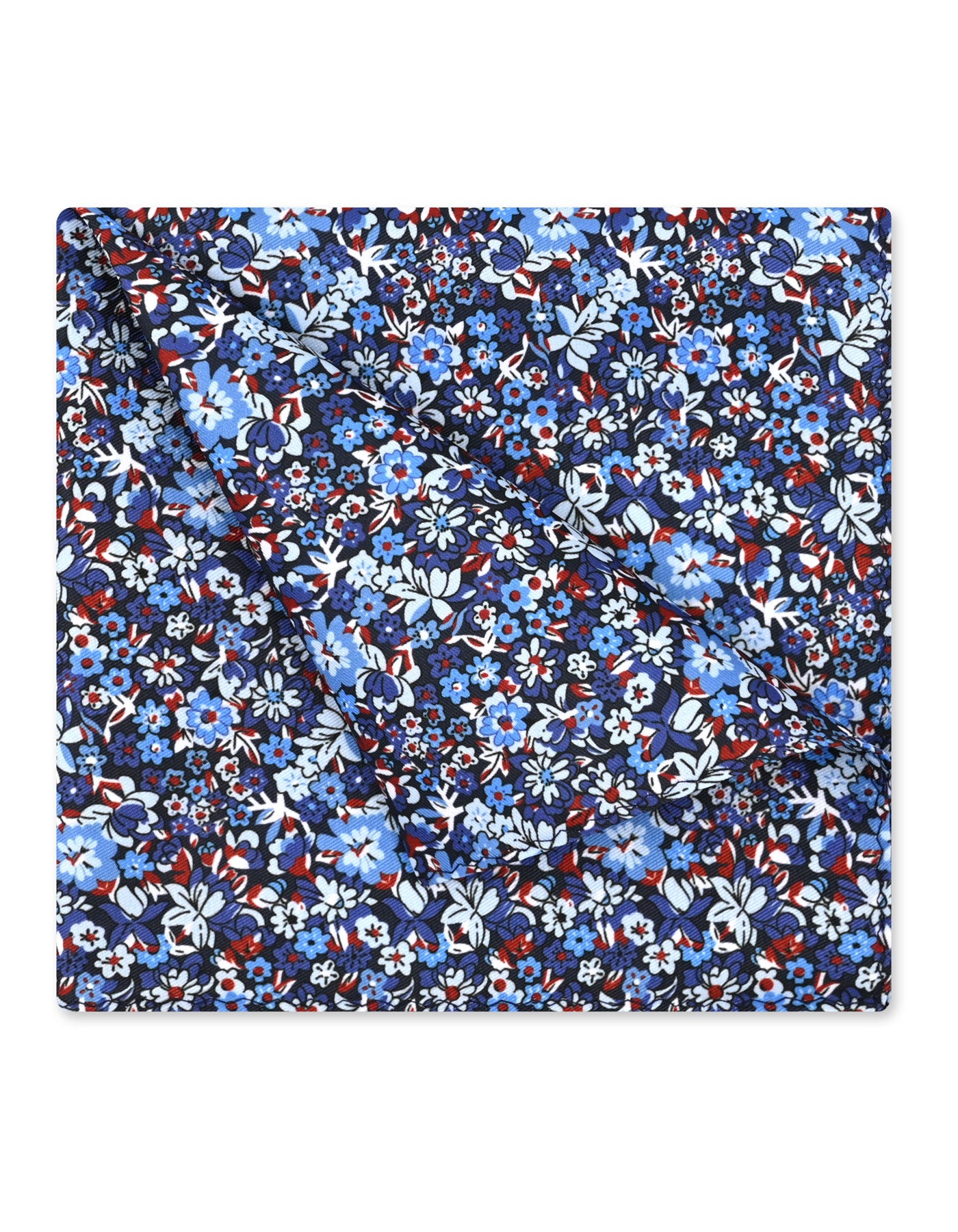 Blue Floral Pocket Square