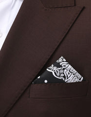 Black Paisley Pocket Square