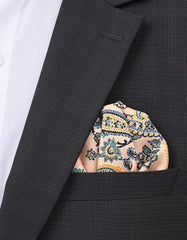 Beige Paisley Pocket Square