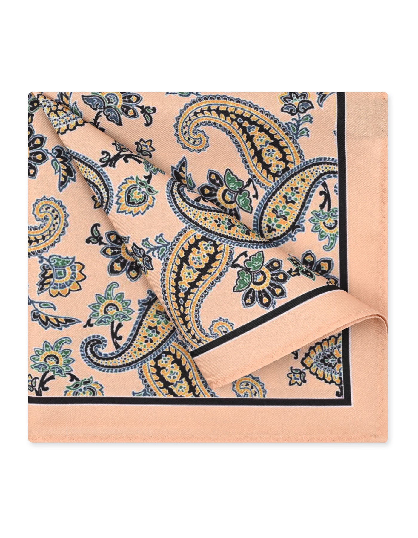 Beige Paisley Pocket Square