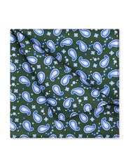 Green Paisley Pocket Square