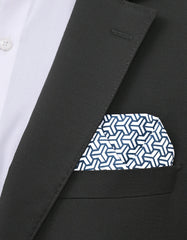 Navy Geometric Pocket Square