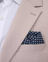 Navy Floral Pocket Square