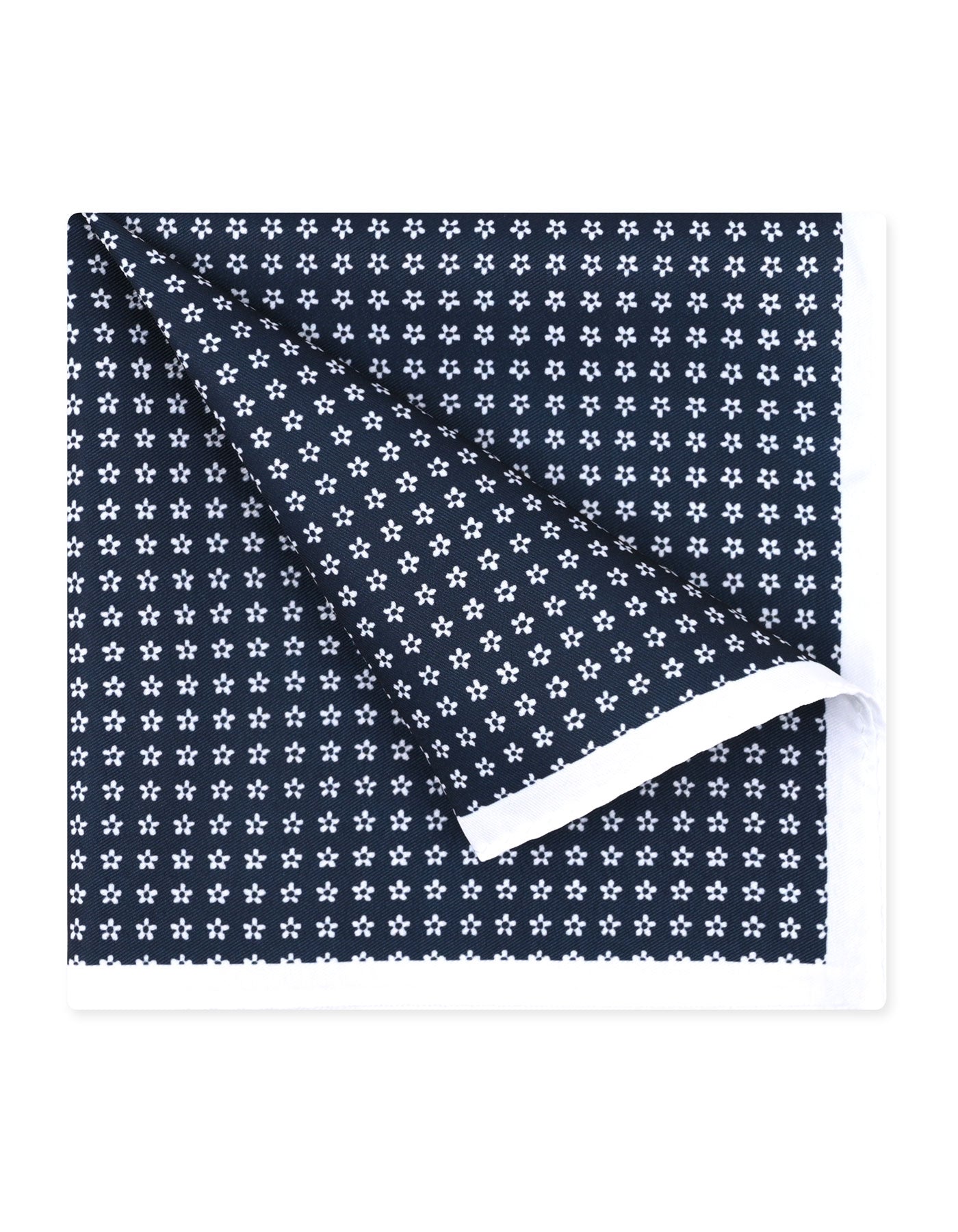 Navy Floral Pocket Square