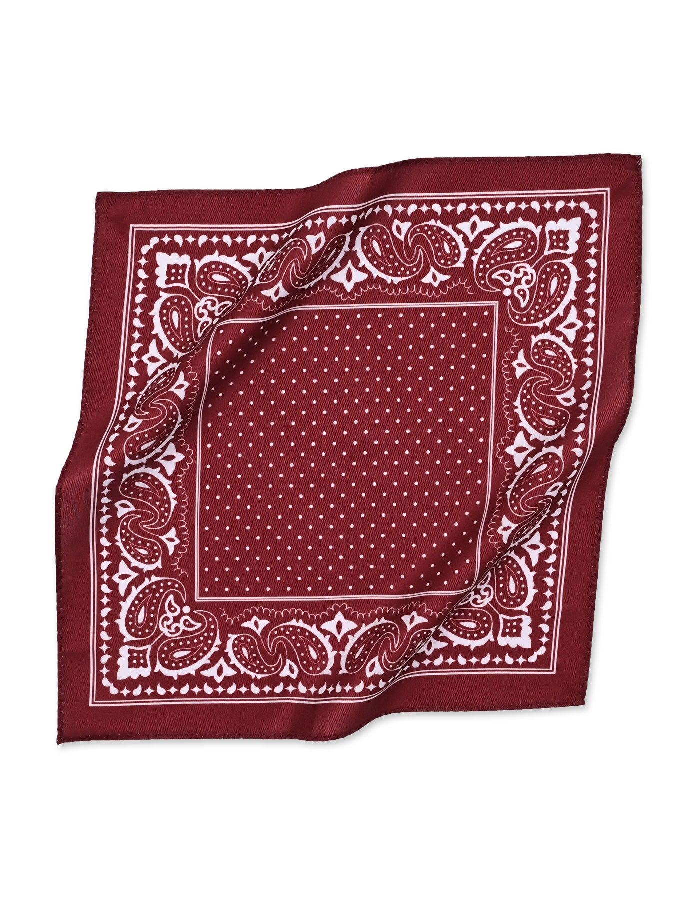 Maroon Paisley Pocket Square