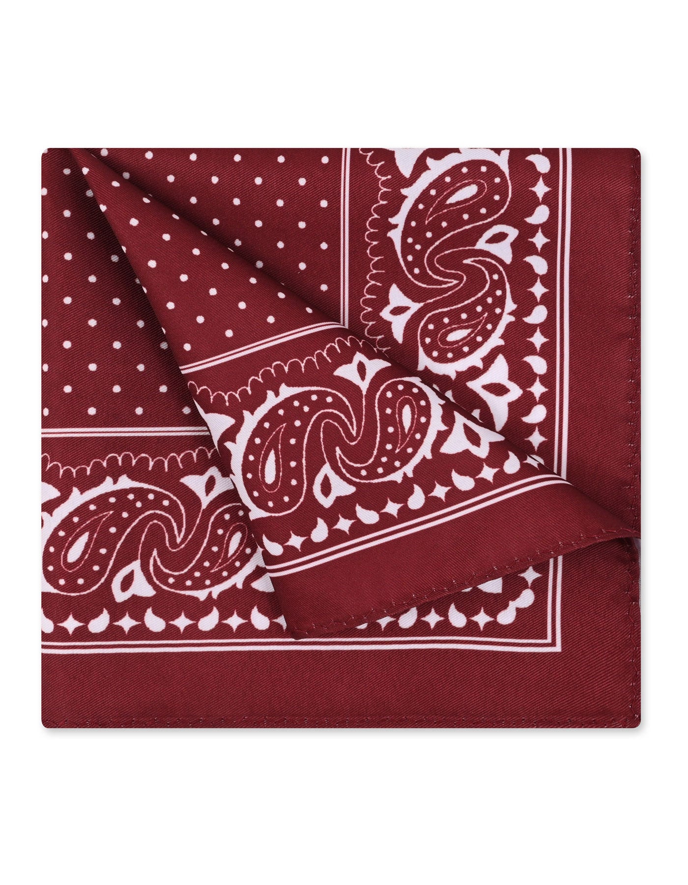 Maroon Paisley Pocket Square