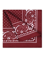 Maroon Paisley Pocket Square