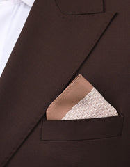 L Brown Geometric Pocket Square