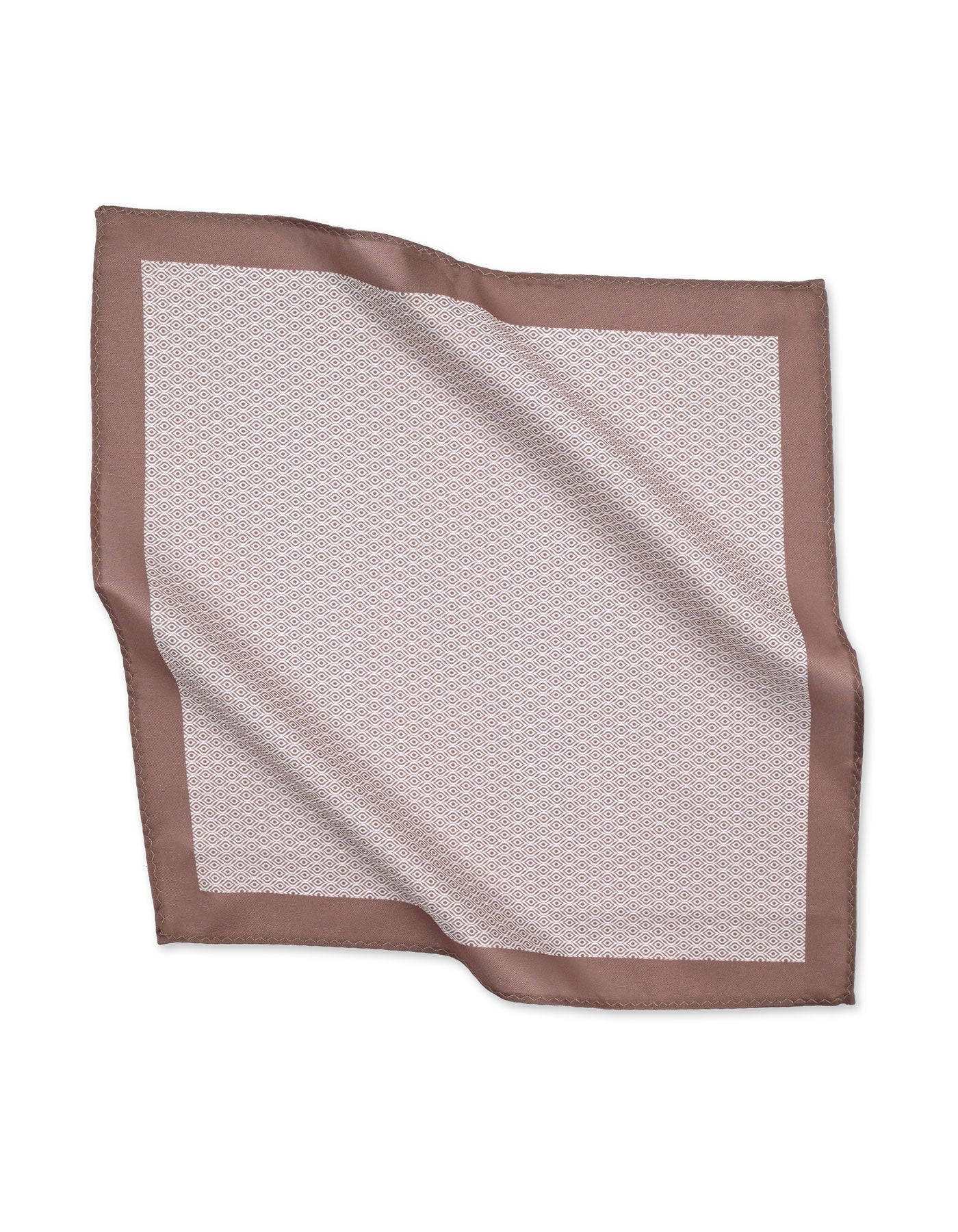 L Brown Geometric Pocket Square