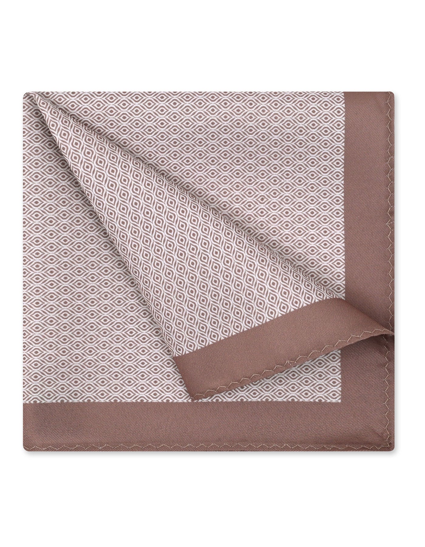 L Brown Geometric Pocket Square