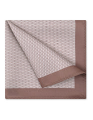 L Brown Geometric Pocket Square