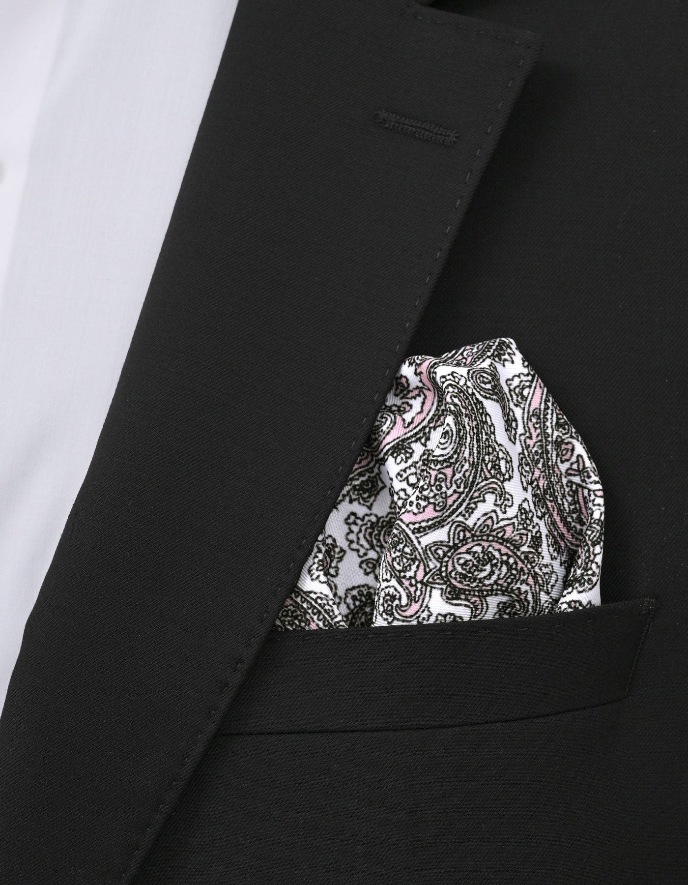 Black Paisley Pocket Square