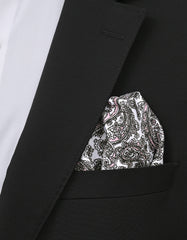 Black Paisley Pocket Square