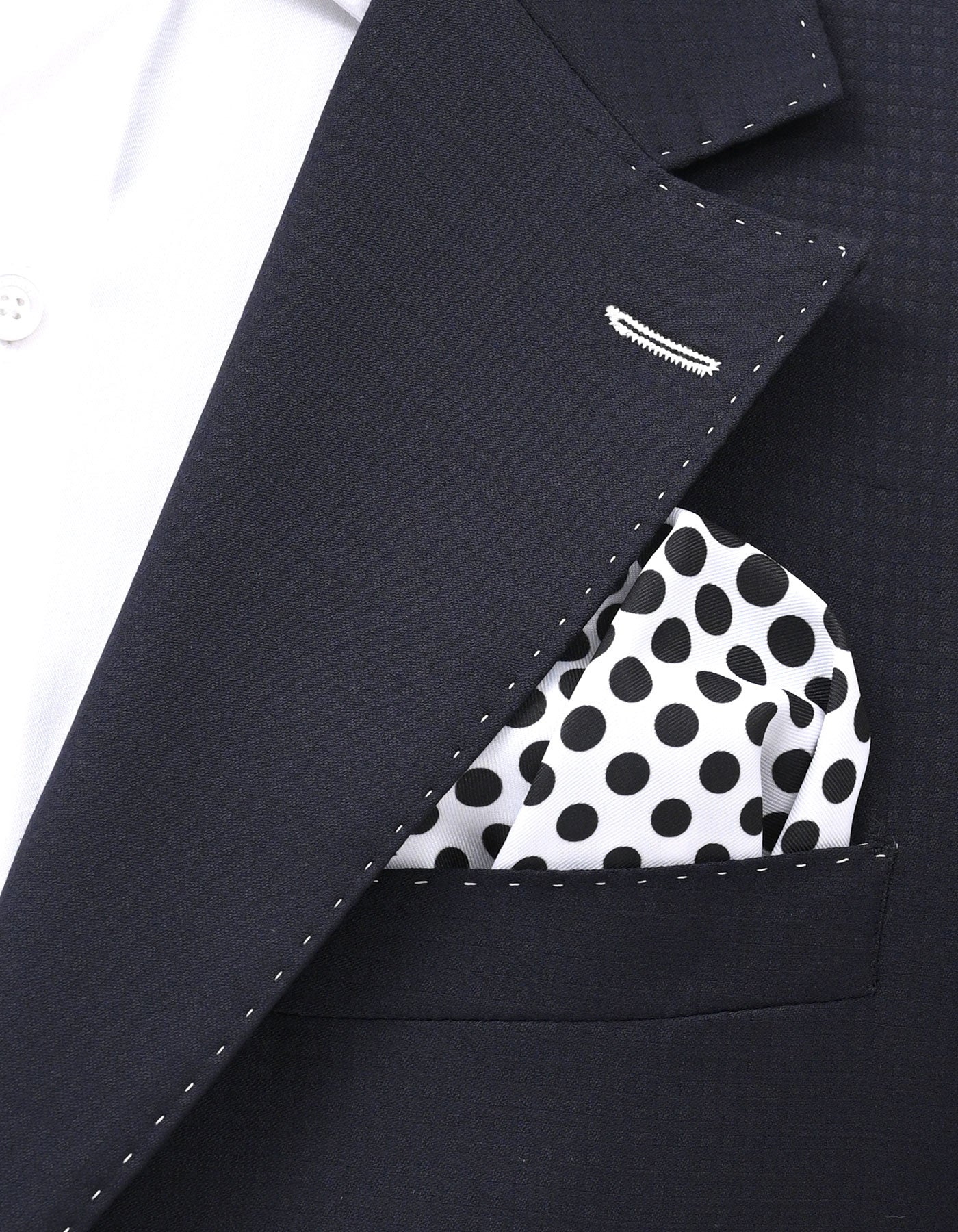 White Dotted Pocket Square