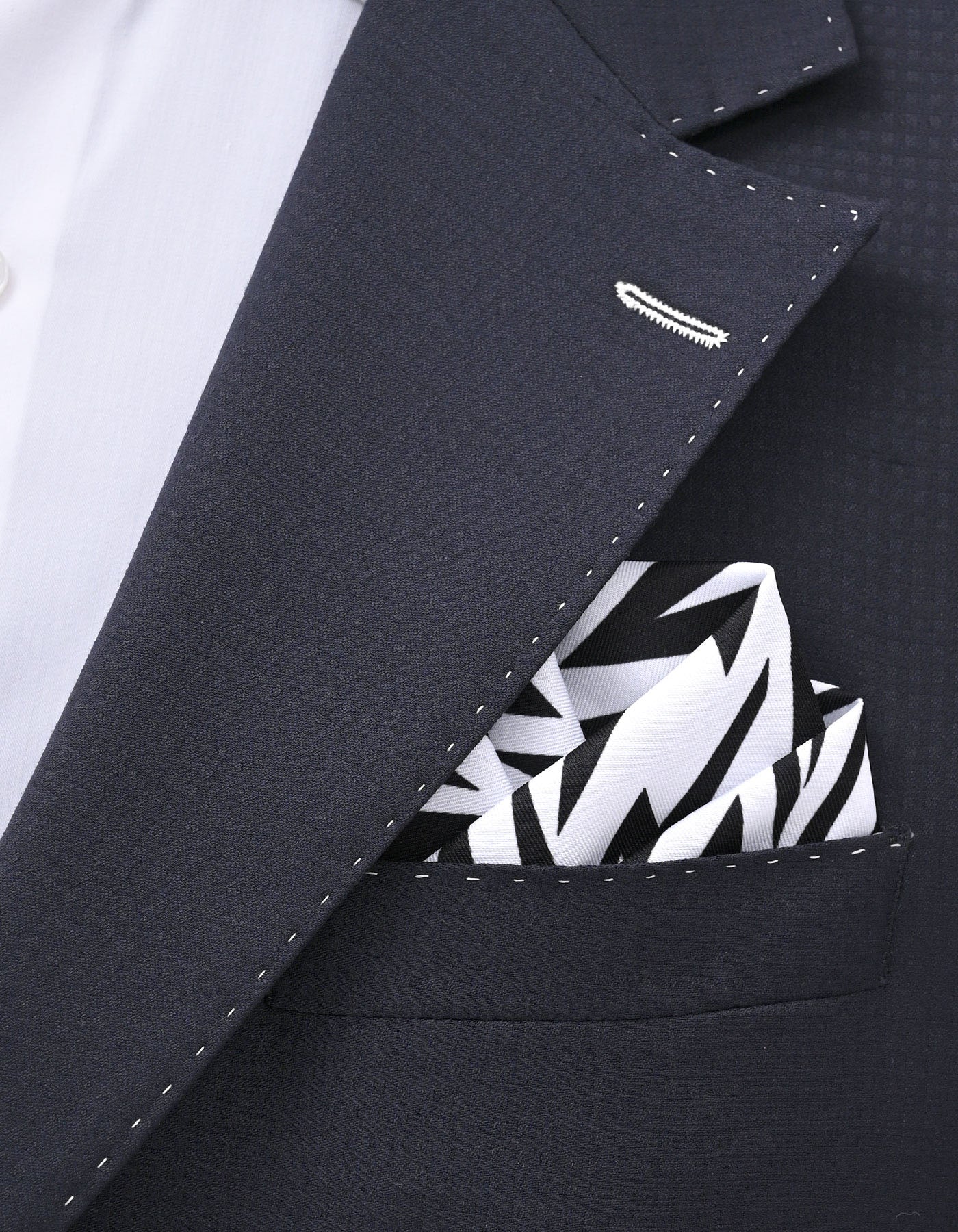 Black Geometric Pocket Square