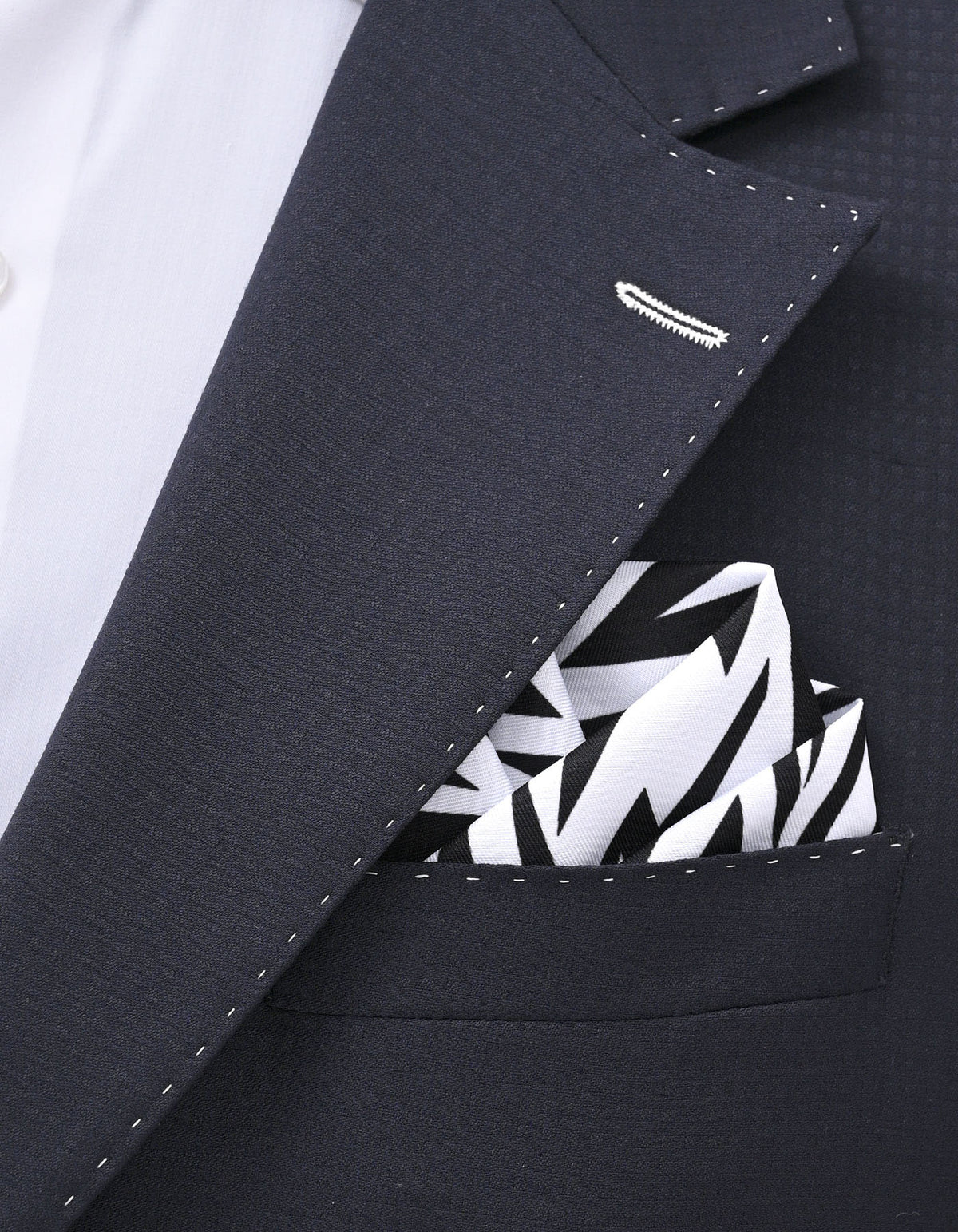 Black Geometric Pocket Square