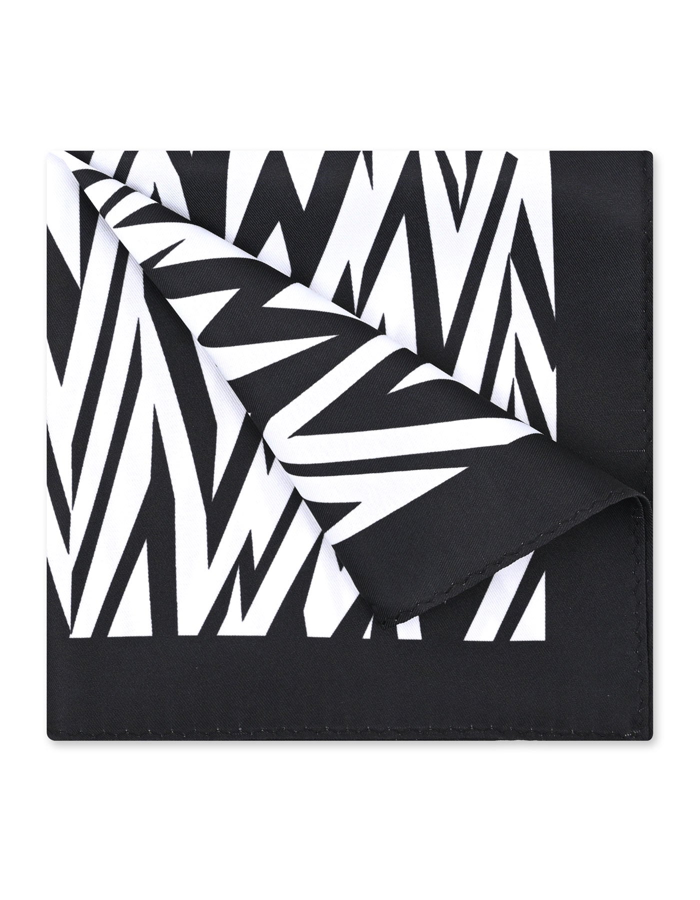 Black Geometric Pocket Square
