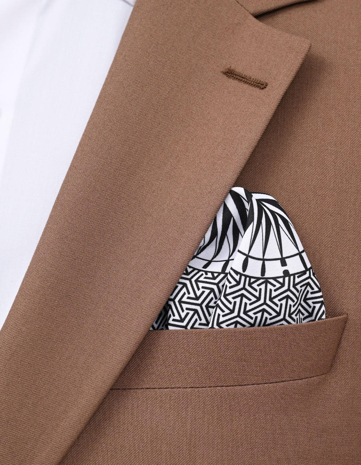 Black Geometric Pocket Square