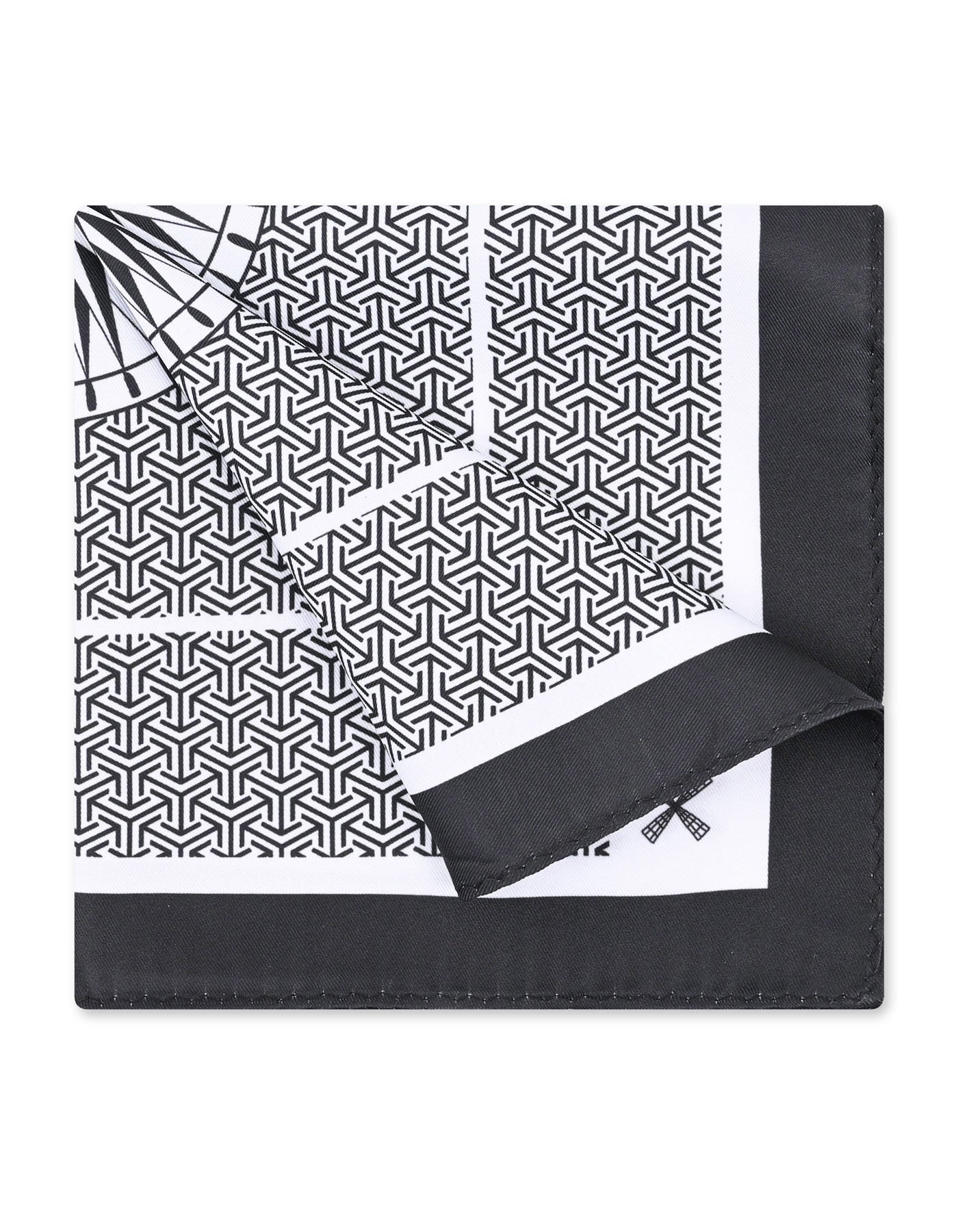 Black Geometric Pocket Square