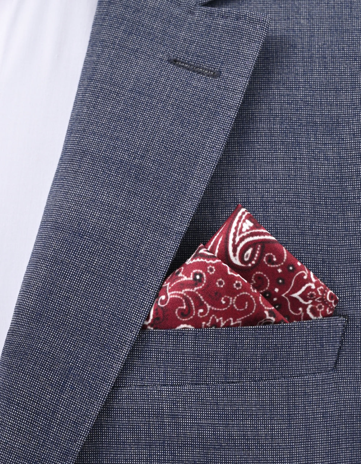 Maroon Paisley Pocket Square