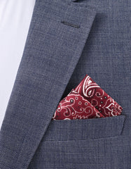 Maroon Paisley Pocket Square