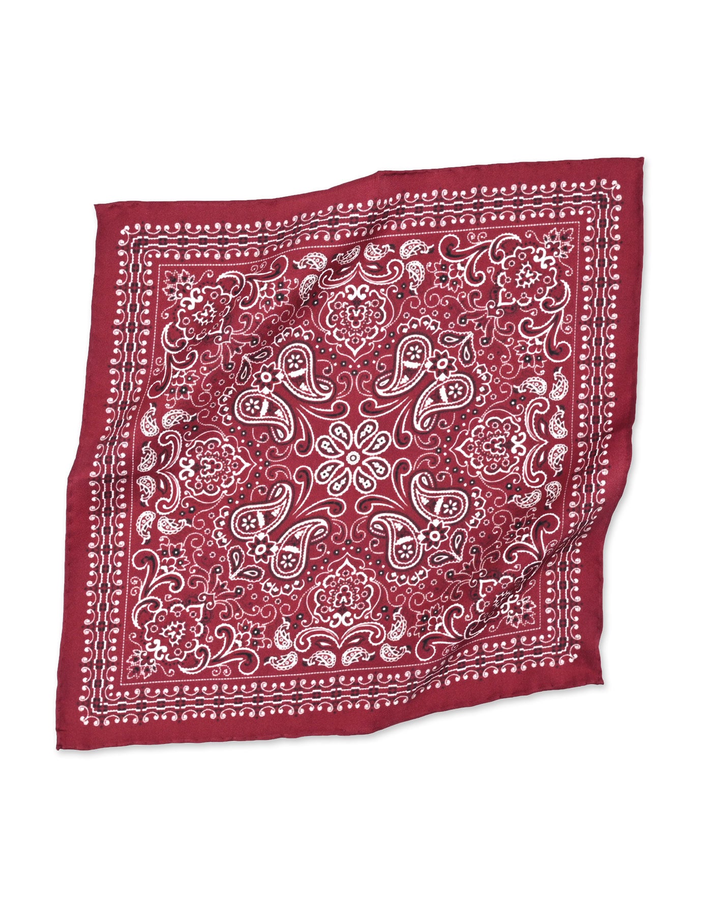 Maroon Paisley Pocket Square