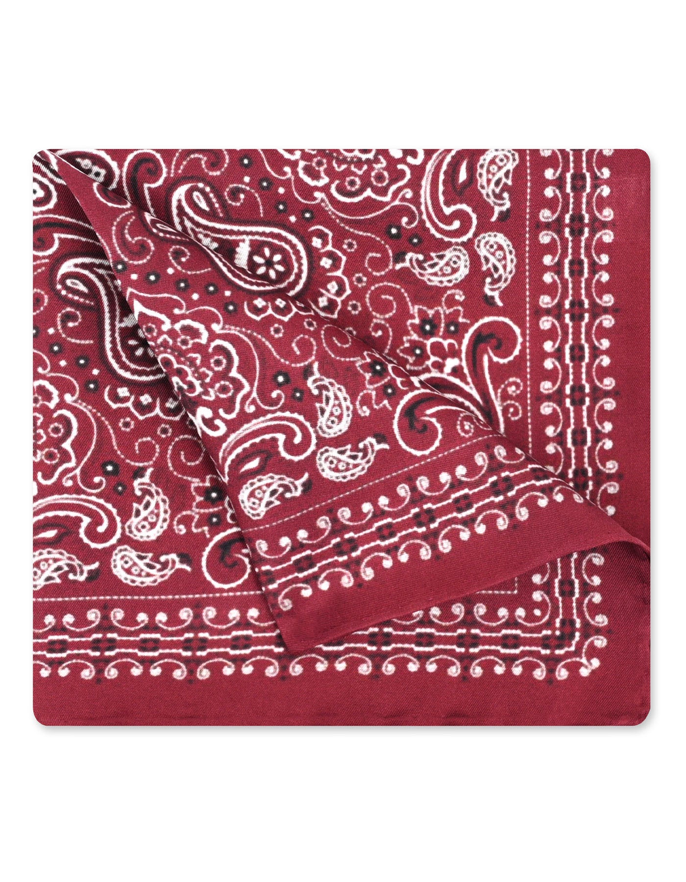 Maroon Paisley Pocket Square