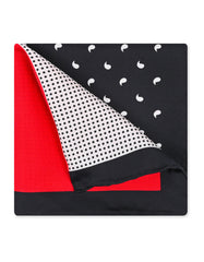 Black Mixed Print Pocket Square