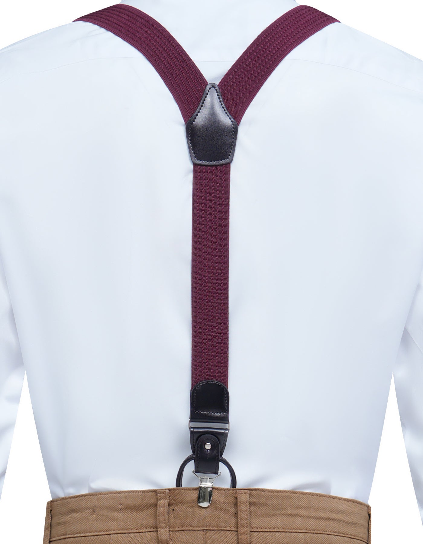 Burgundy Y-Back Suspenders