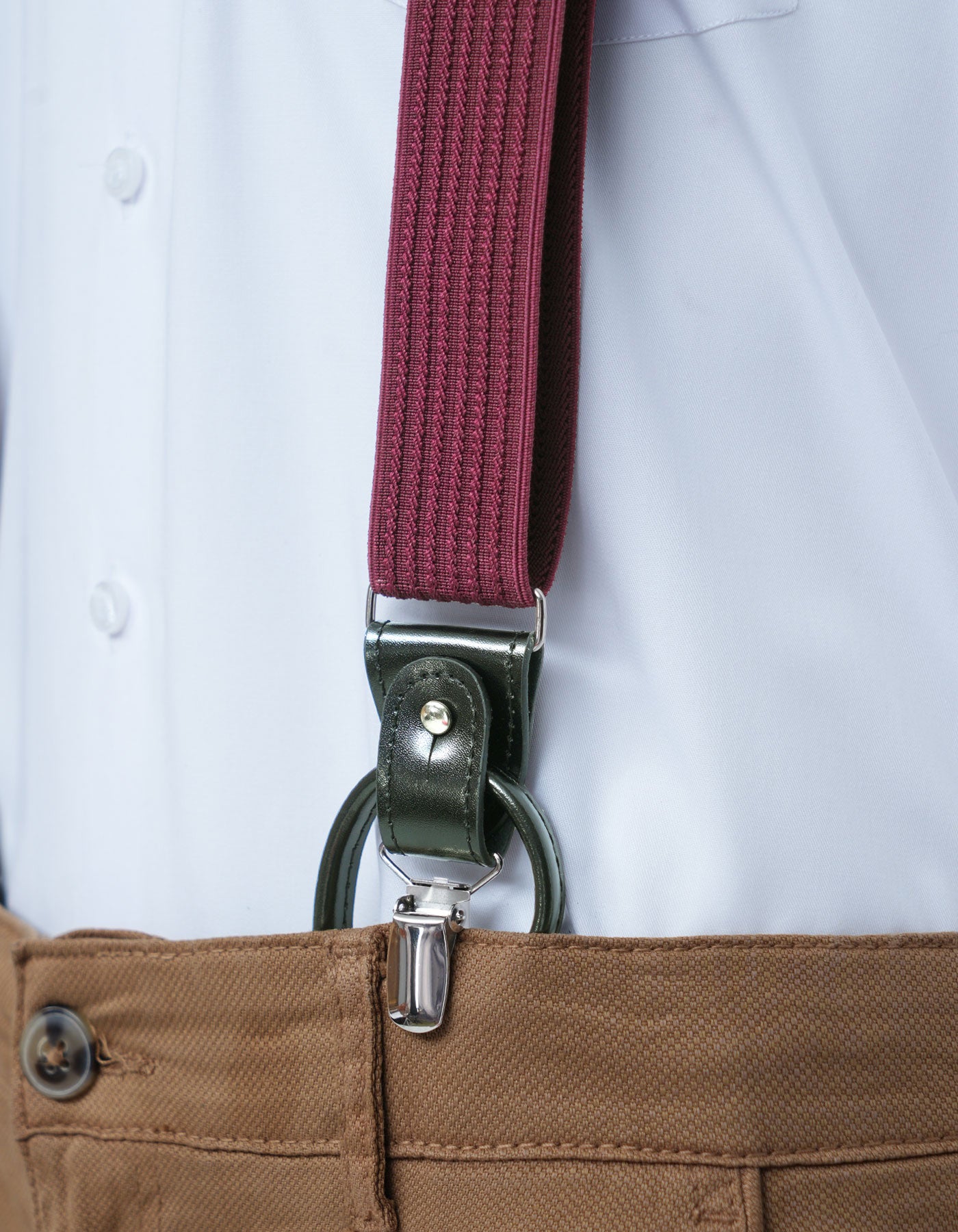 Burgundy Y-Back Suspenders