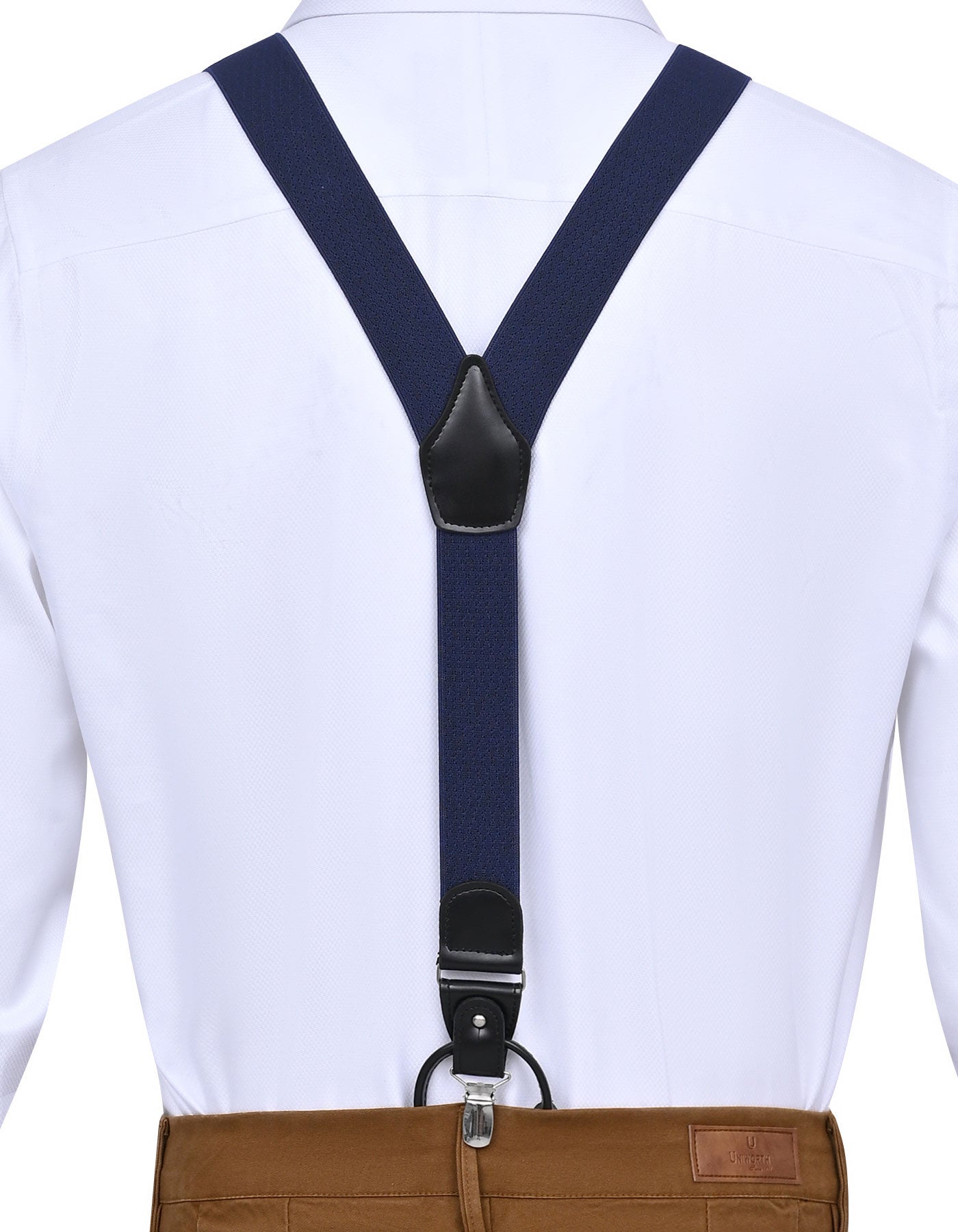 Navy Y-back Suspenders