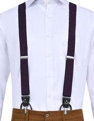 D Red Geometric Y-Back Suspenders