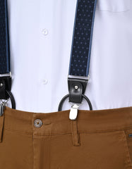 Blue Geometric Y-back Suspenders