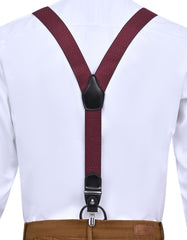 Maroon Y-Back Suspenders