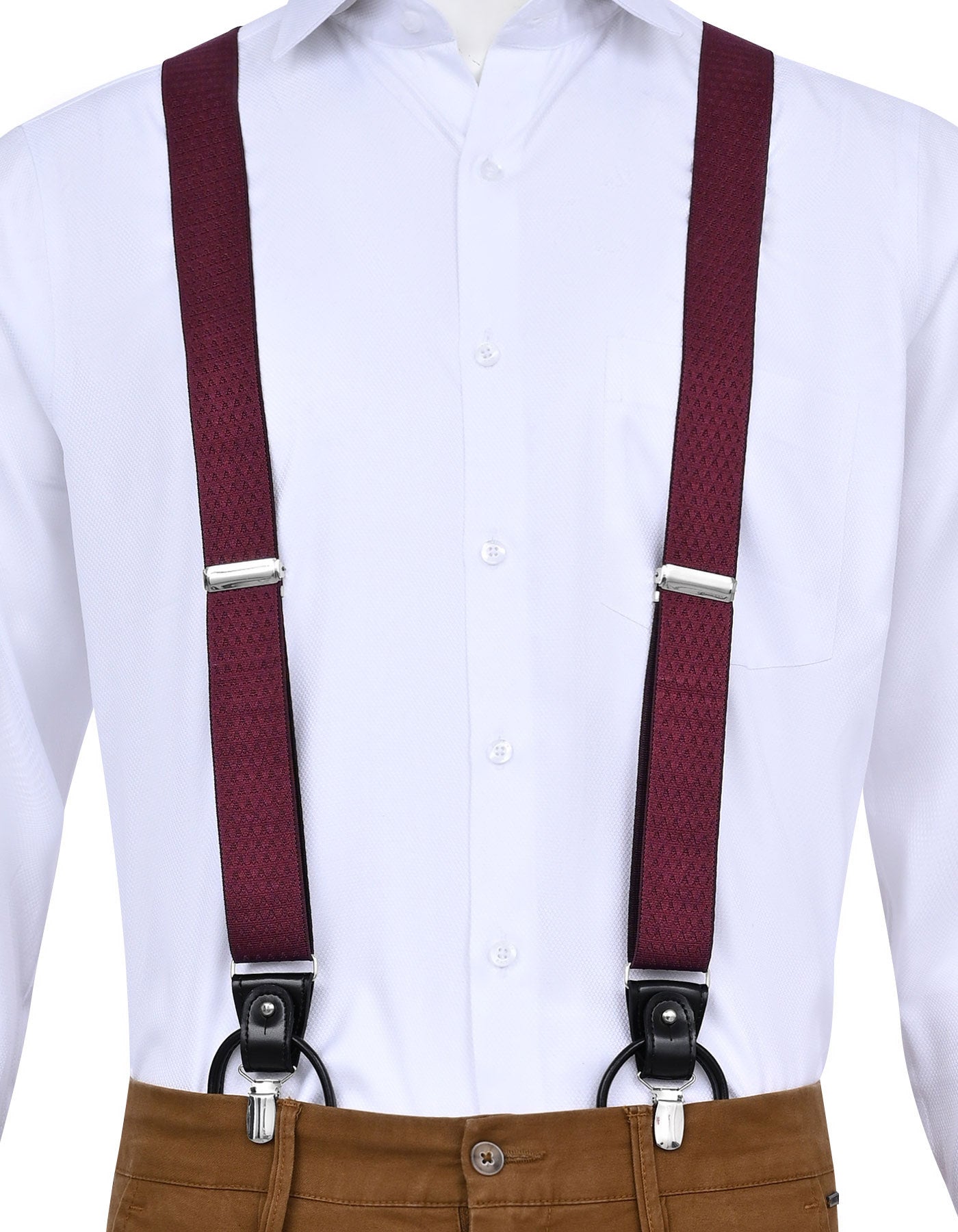 Maroon Y-Back Suspenders