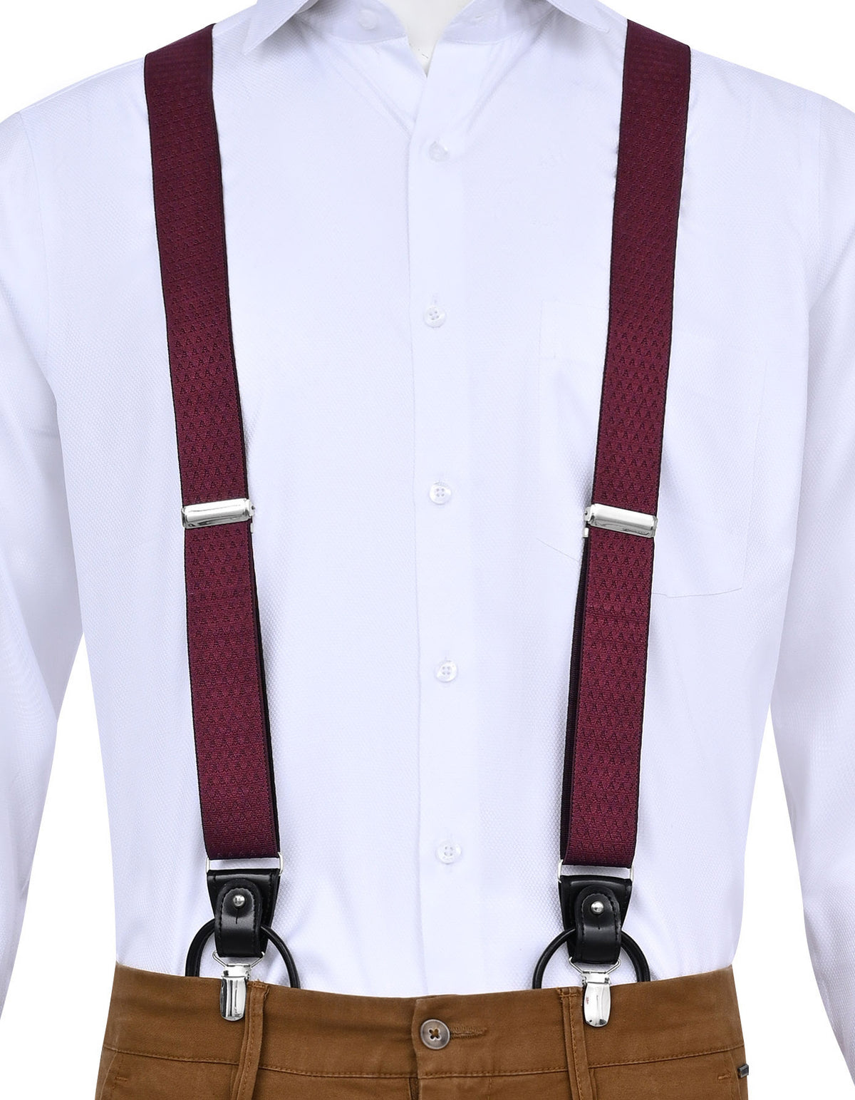 Maroon Y-Back Suspenders