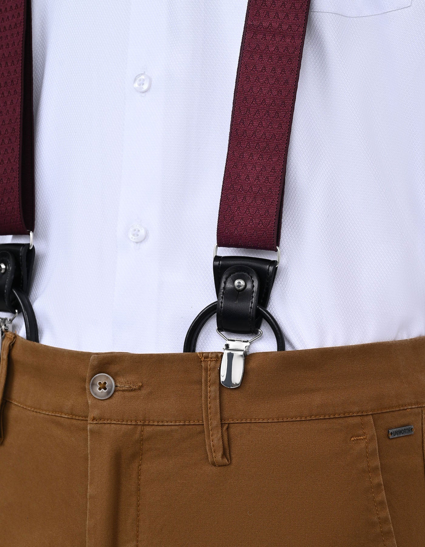 Maroon Y-Back Suspenders