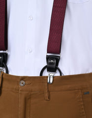 Maroon Y-Back Suspenders