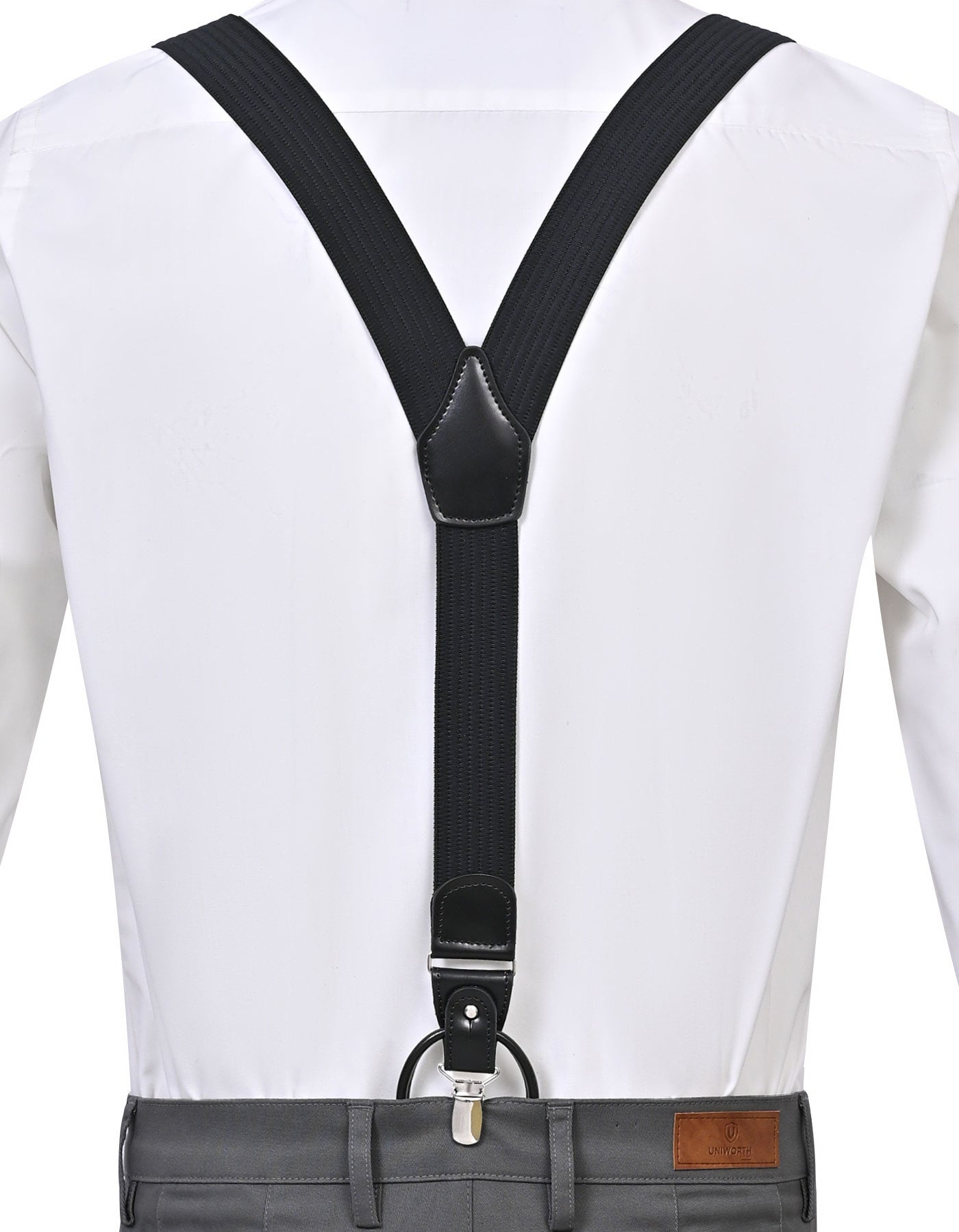 Black Self Y-Back Suspenders