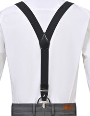 Black Self Y-Back Suspenders