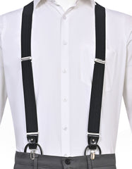 Black Self Y-Back Suspenders