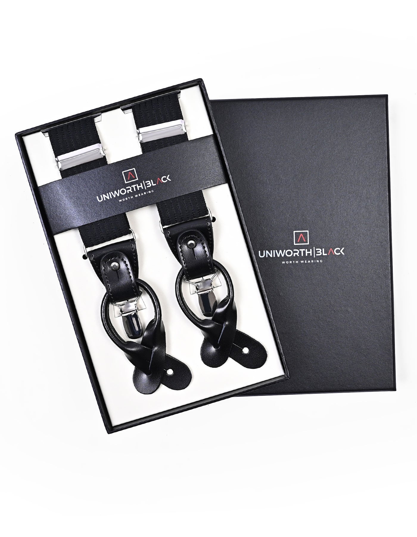 Black Self Y-Back Suspenders