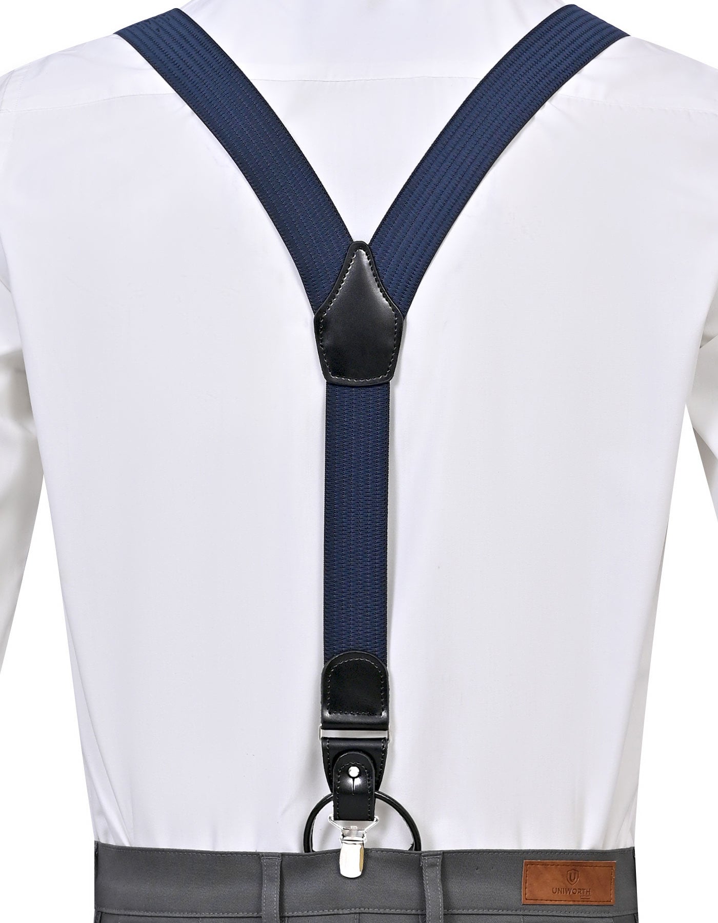 Navy Self Y-Back Suspenders
