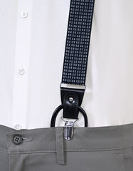 Navy Geometric Y-Back Suspenders