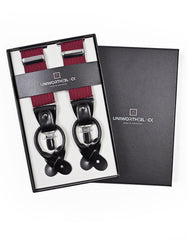 Burgundy Geometric Y-Back Suspenders