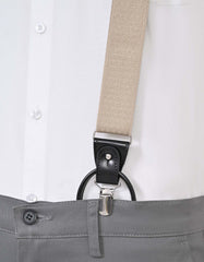 Beige Self Y-Back Suspenders