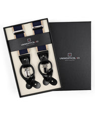 Navy Contrast Trim Y-Back Suspenders