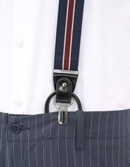 Navy Striped Y-Back Suspenders