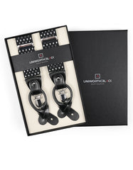 Black Geometric Y-Back Suspenders