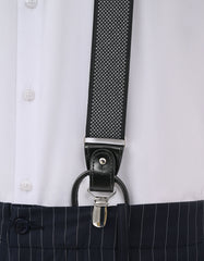 Black Geometric Y-Back Suspenders